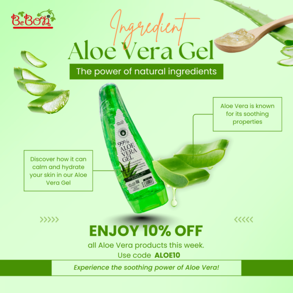 BEBON ALEO VERA BEBON Aloe Vera Gel for Skin & Hair 99%